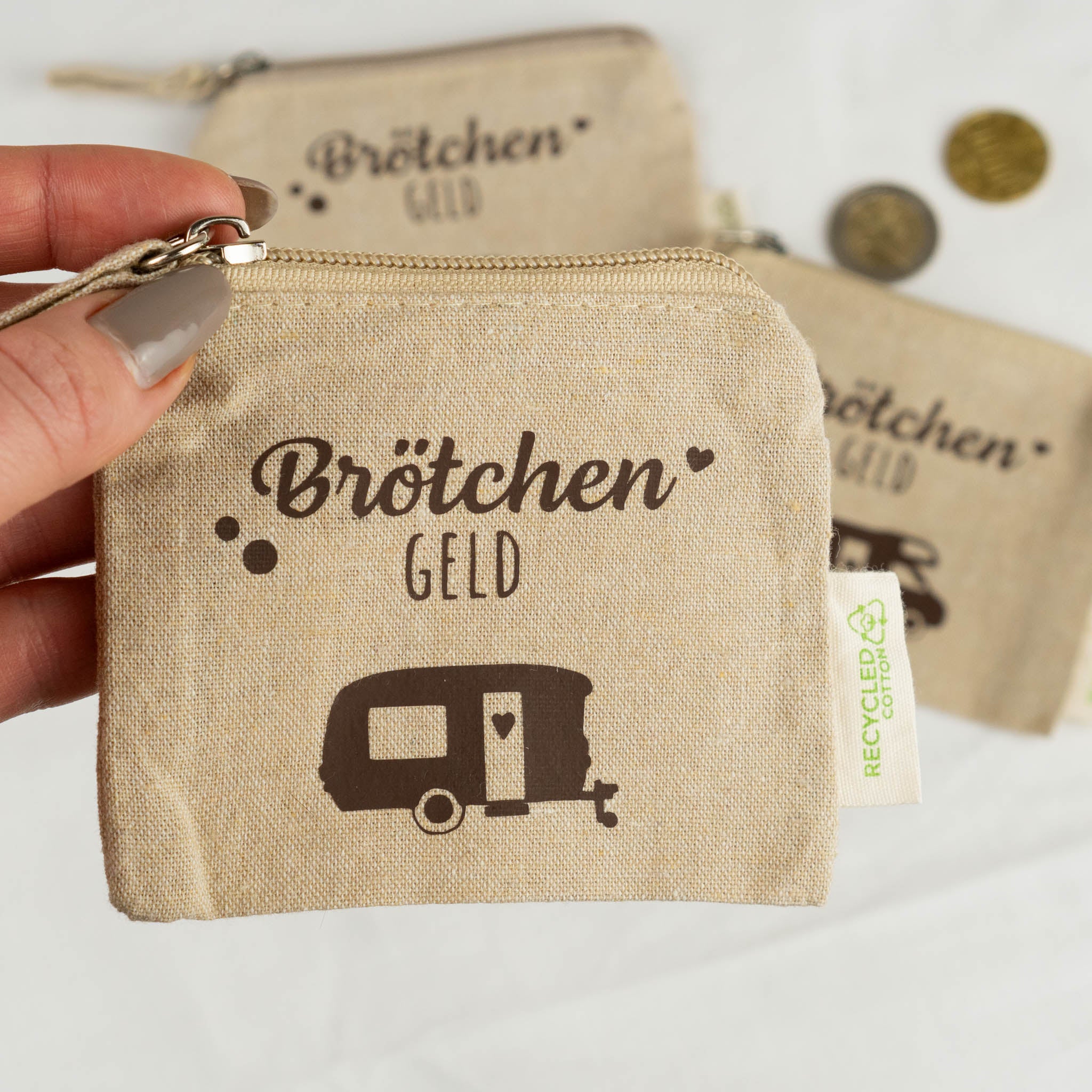 Kleingeldtasche „Brötchengeld“ Camping