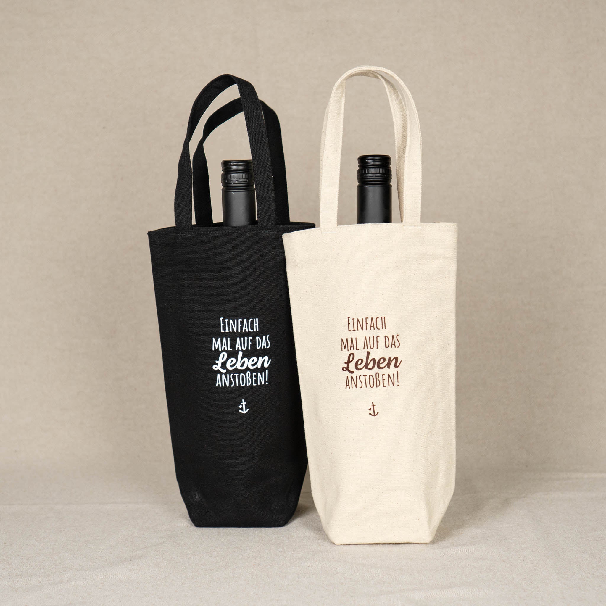 Flaschentasche "Auf's Leben anstoßen"