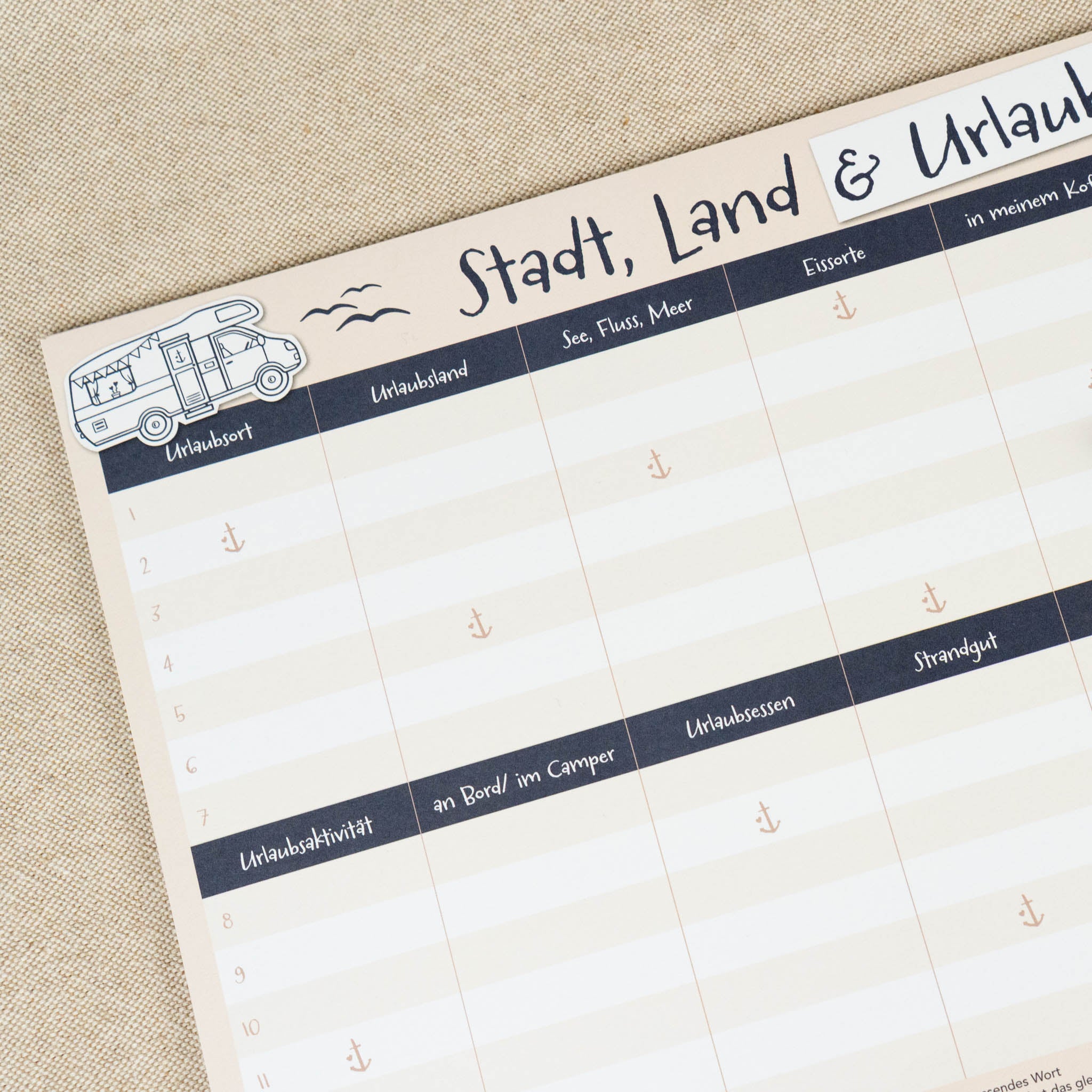 Spieleblock „Stadt, Land & Urlaub“